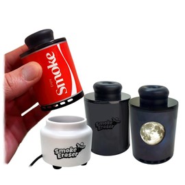 Smoke Eraser - Erase Expelled Smoke & Odor. Outlasts All Brands Via Unique Lifespan Controls. (Whether For You or a Buddy, All Nearby Benefit Too). (3 Smoke Erasers + Dock)