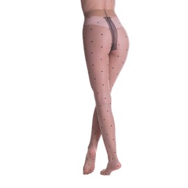 Polka dot patterned women tights SICILIANA COSMETIC S, 20 den sheer, Made in Italy.