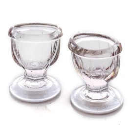 2activelife Glass Eye Wash Cups (Set of 2) with Storage Container | Eye Cleaner Solution for Tired Eyes, Eyestrain, Makeup, and Dust | Eye-Shaped Rim for Eye Rinse and Cleansing - Transparent