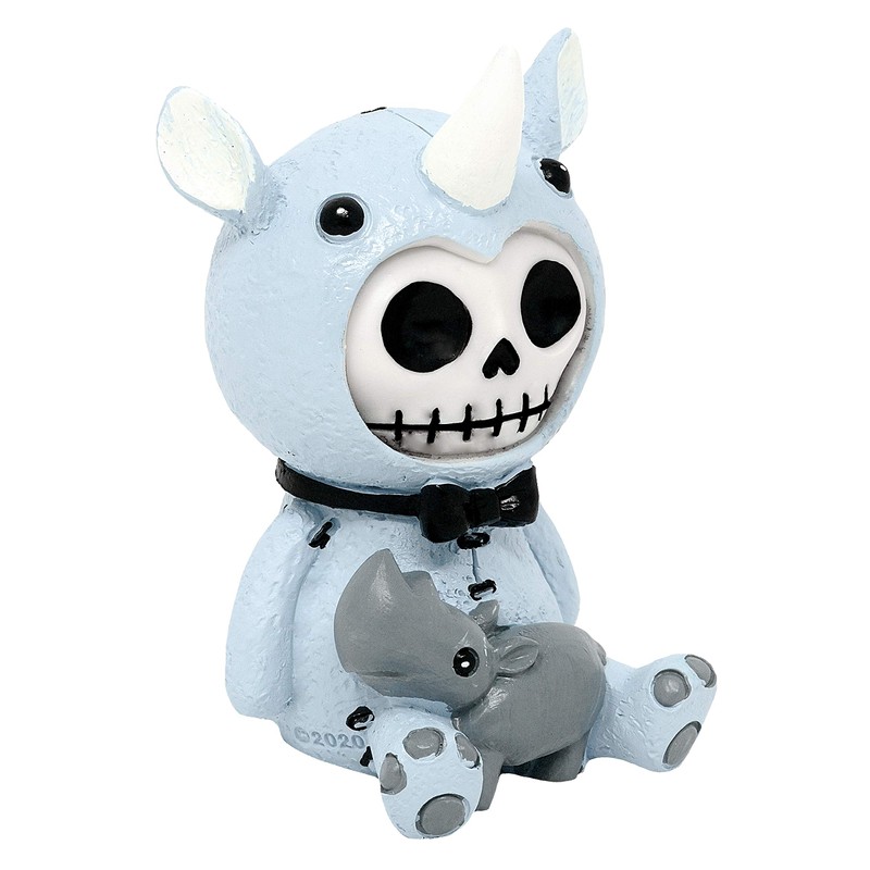 Mysticalls Furrybones Rhino Gothic Fantasy Skull Figurine