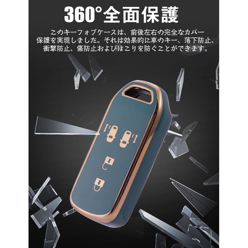 [LETINGFAR] キーケース ホンダ用 スマートキーケース キーカバー キーホルダー 柔らかい TPU素材 4ボタン ホンダ専用設計