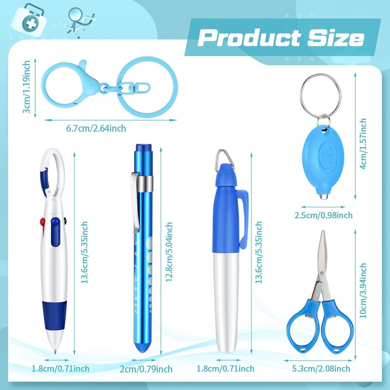 MotiMind 6 Pcs Nurse Pen Set Include Permanent Marker Pen