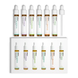 Essential Oils Set (Eucalyptus, Lavender, Lemongrass, Peppermint, Tea Tree, Orange) for Diffuser, Topical Skin, Body, Natural Home Fragrance Gift for Women & Men