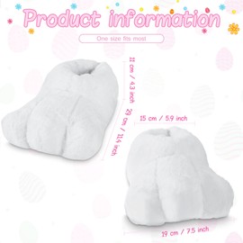 Geyoga Easter Adult Bunny Shoes Rabbits Foot Shoes Bunny Feet Slippers White Costume Slippers Adult Cartoon Feet
