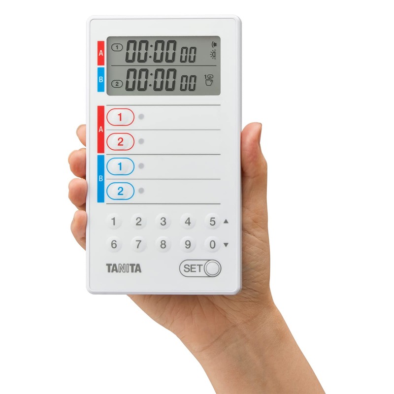 Tanita TD-427-WH Commercial Digital Timer, 100 Hour Meter, White, 3.5