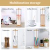 JYPS 13-Inch Acrylic Straw Dispenser with Bamboo Lid with 100