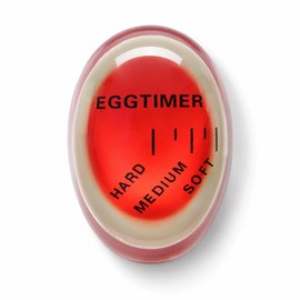 Color Changing Egg Timer for Boiling – Reusable Resin Egg Doneness Indicator with Soft, Medium & Hard Levels, Red
