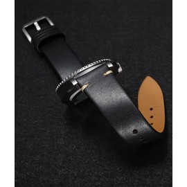 REZERO Quick Release Watch Strap, Upper Leather Watch Straps, Replacement Straps Made of Italian Calf Leather, 18 mm, 19 mm, 20 mm, 21 mm, 22 mm, 23 mm, 24 mm, for Men, Women, Leather, No Gemstone