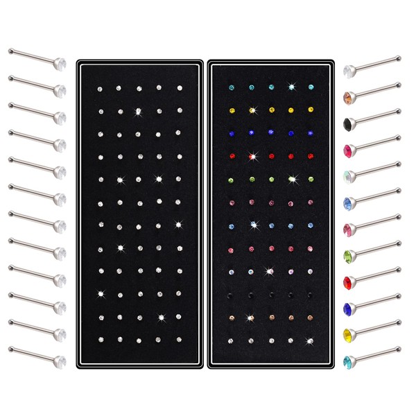 cnomg 2 Sets 120 pcs Stainless Steel Nose Ring Body