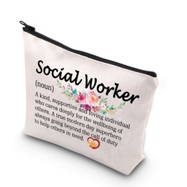 PLITI Social Worker Gift Social Worker Definition Makeup Bag Social Work Appreciation Gift Social Worker Graduation Gift (Social Worker Noun U)