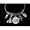 Dental Hygienist Jewelry DH Expandable Charm Bracelet Silver Tooth Floss