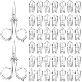 Chumia 50 Pcs Stainless Steel Small Folding Scissors Portable Mini Scissors Tiny Travel Scissors Foldable Pocket Scissors for Craft Office School Outdoors Home Camping Hanging