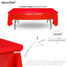 Table Cover Clicks: 32 Pack of Reusable Tablecloth/Table-Cover Clips – Great for Disposable Plastic Table Covers – Celebration/Party Table Décor