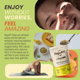 Regufit Fiber Powder to Supports Bloating Relief & Gut Health, Helps Maintain Regularity, Prebiotic, Superfood, Omega-3 ALA, Pineapple Flavor, 30 svgs