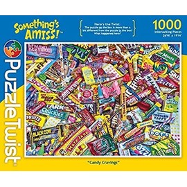 PuzzleTwist Jigsaw Puzzle | "Candy Cravings" | Something's Amiss! Series | 1000 Pieces | Sweets Confectionery Family Pastime