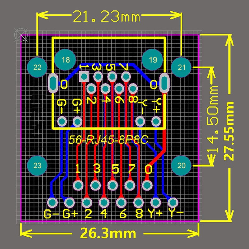 Teansic 2PCS RJ45 Breakout Board with LED Lights,8P8C Female Socket