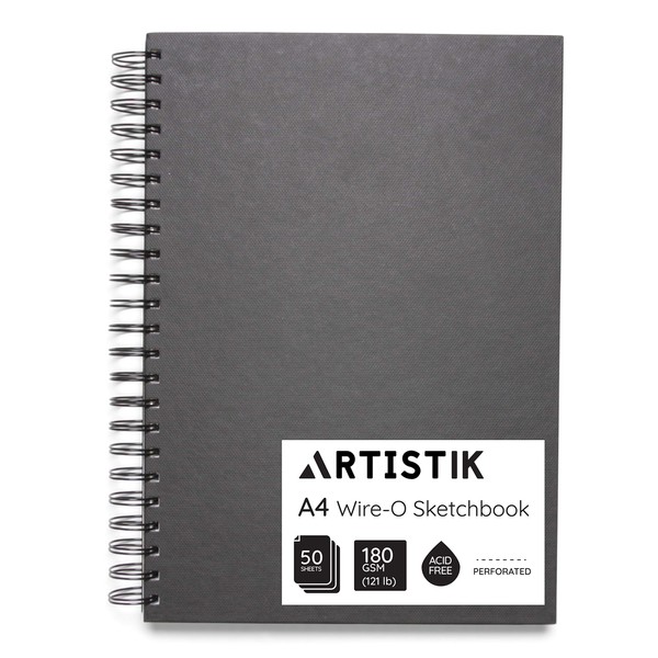 A4 Sketchbook - 100 Pages (50 Sheets) Wire-O Portrait Drawing