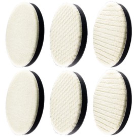 MYFEELGAGA Polisher Buff Set of 6, Polishing Buff 4.9 inches (125 mm), Rough, Medium, Fine, Velcro Type, For Car Polishing