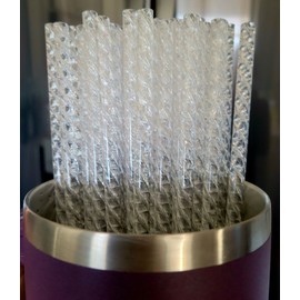 Unbranded HTF 12" 30/40oz Tumbler REUSABLE Replacement Crystal SHiNY STRAW XTRA LONG Clear