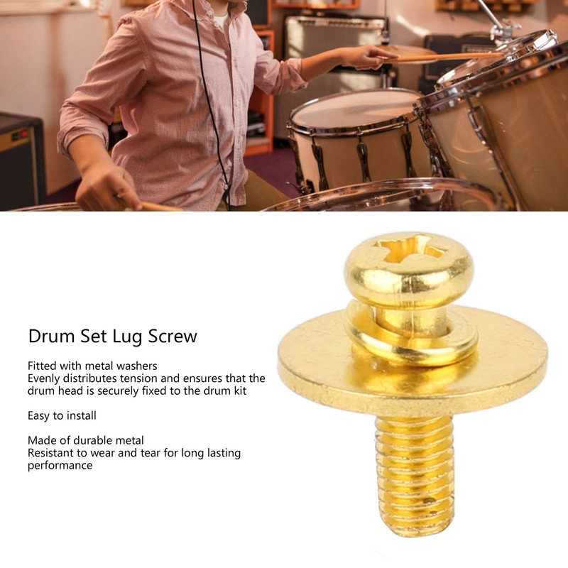 10Pcs Drum Set Lug Screw Replacement Metal Musical Instrument Drum