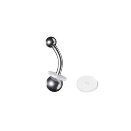 EZ Piercing Titanium Belly Button Piercing Anti Game Disc Set Against Game Keloid on Belly Button Piercing in 8 mm or 10 mm Length, 100% Nickel Free, Titanium, No Gemstone