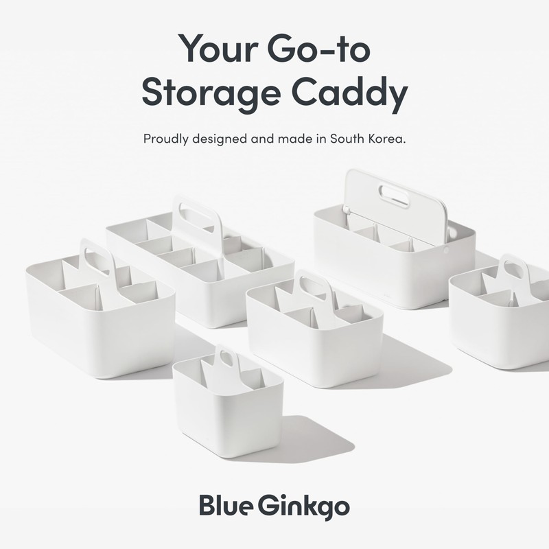 BLUE GINKGO Stackable Organizer Caddy – Korean-Made Portable Tote for