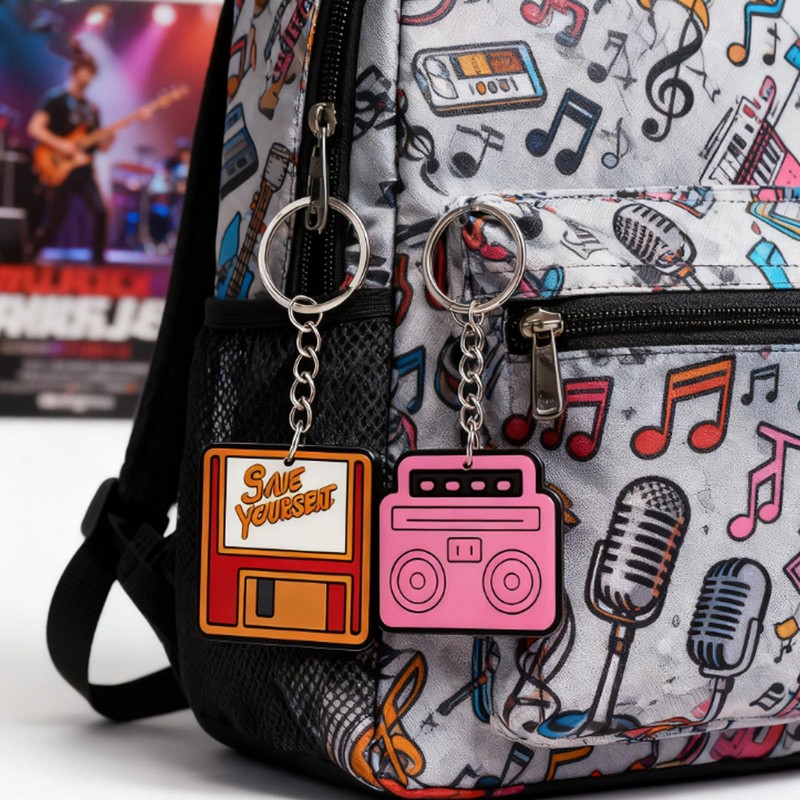 Metacipher 70 Pcs Retro Music Keychains Bulk 80s Music Party
