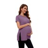 Smallshow Women's Short Sleeve Maternity Shirts Side Split Pregnancy Clothes