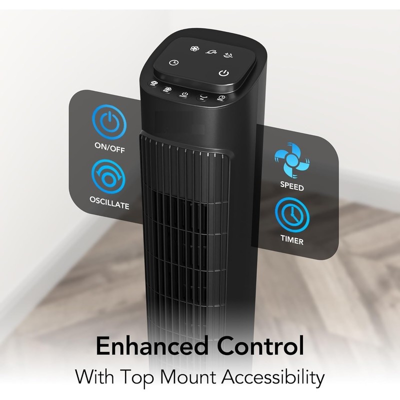 EZ-CHILL 36” Tower Fan with Remote Control for Home, 60