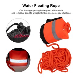 HAOHIZE Throwing Rope Bag Water, Throwing Rope Bag, Life-Saving Reflective Rope, Water Swimming Bag, Saving Equipment for Water Sports Rescue (15 m)