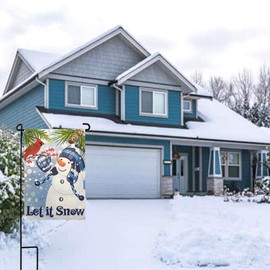 Garden Flag Holder Stand-4 Pack Garden Flag Pole 13.5" Width Premium Lawn Flag Pole Holder with Anti-Wind Clip for Outdoor Garden Lawn