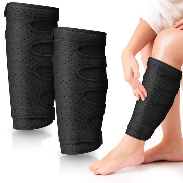 Hoolerry 2 Pcs Lymphedema Compression Wraps Calf Adjustable Brace 5