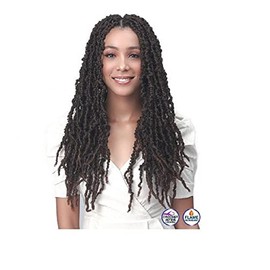 BOBBI BOSS 3 Packs Braid Pre-Looped Crochet Interlocking Lightweight Natural Texture Flame Retardant - NU LOCS DISTRESSED BUTTERFLY LOCS 18 (4)