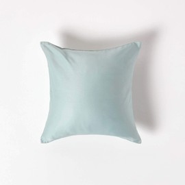 HOMESCAPES Blue Organic Cotton Euro Size Pillowcase 40 x 40 cm 400TC 600 Thread Count Equivalent Pillow Case with Zip