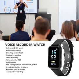 Sprachaufzeichnungsuhr, Sprachaktivierter Rekorder mit 50 Stunden Kontinuierlicher Aufnahmezeit, MP3-Recorder mit Timing-Audiogerät (4g)