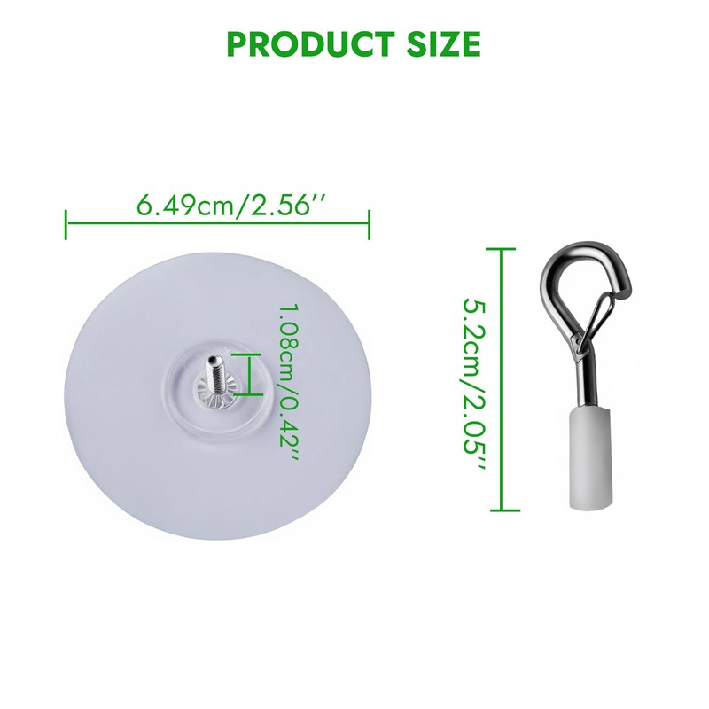 HCTCPALS 5-Pack Heavy Duty Adhesive Ceiling Hooks – No Drill,