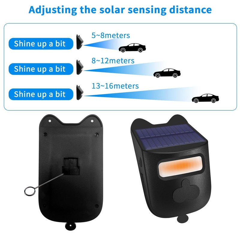 Qumox Solar-Powered Driveway Alert System - Wireless Motion Sensor Doorbell
