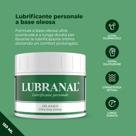INTIMATELINE Lubranal Cream Oil Based - Soothing Oil Based Lubricating Cream, Unisex, Long-Lasting Effect, 150 ml