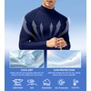 OVIYEGAIN Navy Blue Compression Turtleneck Long Sleeve Sports Undershirt Athletic
