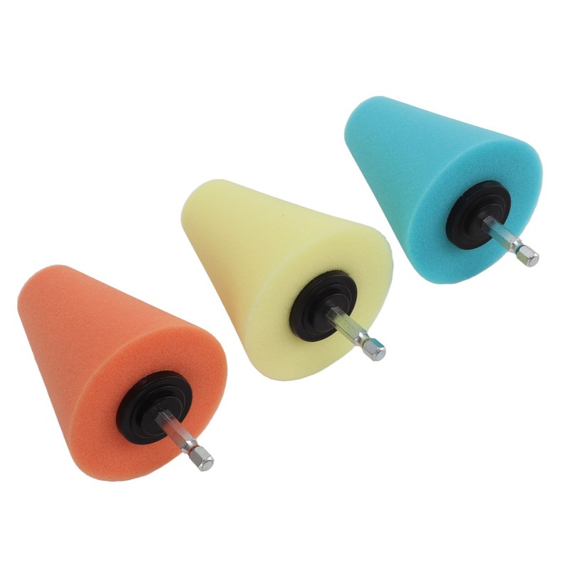 3PCS Hub Conical Polishing Sponge Buffing Foam Pad Wheel Care