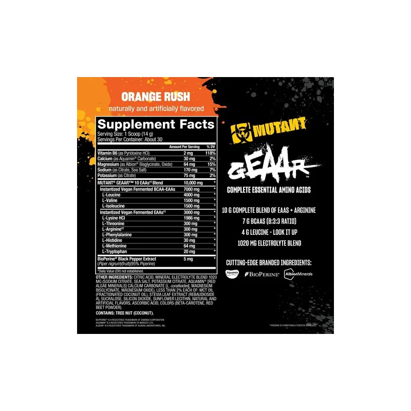 Mutant Geaar Eaa Polvo 9.4 G Arginina 7 G Bcaa