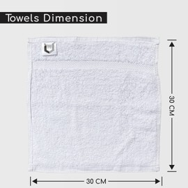 The London Linens Co. Face Towels White Flannel Face Cloth- ≥500 GSM Wash Cloths Highly Absorbent and Soft Feel Fingertip Towels- Ideal for Gym, Spa and Kitchen in 30x30 cm (7, 60% Bamboo)
