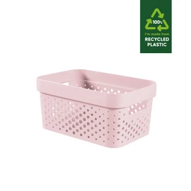 Curver Infinity Dots Set of 4 100% Recycled Small Storage Baskets 11 Litres - Pink