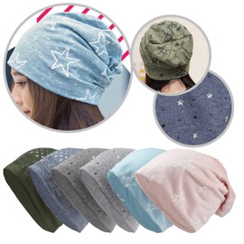 Glamexx24 Star Long Beanie Hat Unisex Star Pattern Hat Warm and Soft in Summer Autumn and Winter, Brown 1