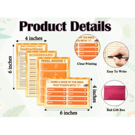 wenhihsiy Bible Feud Games, Christian Game Cards, Religious Family Party Games for Family Friend, Friendly Feud Game for Groups, Easter Party Decorations Supplies Favors，04