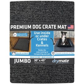 Drymate Premium Dog Crate Mat Liner, Absorbent, Waterproof, Non-Slip, Washable Puppy Pee Pad for Kennel Training - Use Under Pet Cage to Protect Floors, Cut to Fit Design (USA Made) (Dgrey)(30”x45”)