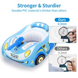 Swimbobo Kids Car Pool Float with Water Gun Inflatable Swim Ring for Boys & Girls, Fun Beach & Pool Toy for Ages 3-8, Summer Water Play Floating Raft(Blue Car)