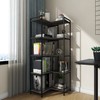 Tohomeor Bookshelf 5 Tier Deformable Corner Bookcase Free Standing Modern
