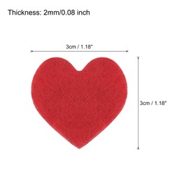 MECCANIXITY Felt Heart Shape Heart Pom Pom Valentine's Day Hearts Craft 1Inch x 1Inch for Home Decor Party Crafting Art, Red, Pack of 100