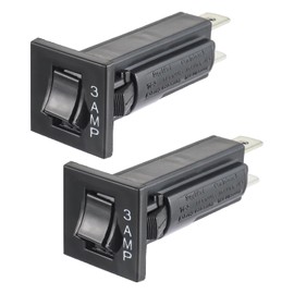 HUAREW W28-XQ1A-3 Thermal Circuit Breaker Fuse, 3 Amp 125/250VAC 50/60Hz 32VDC, W28 Series, Quick Connect, Snap-in (Pack of 2)